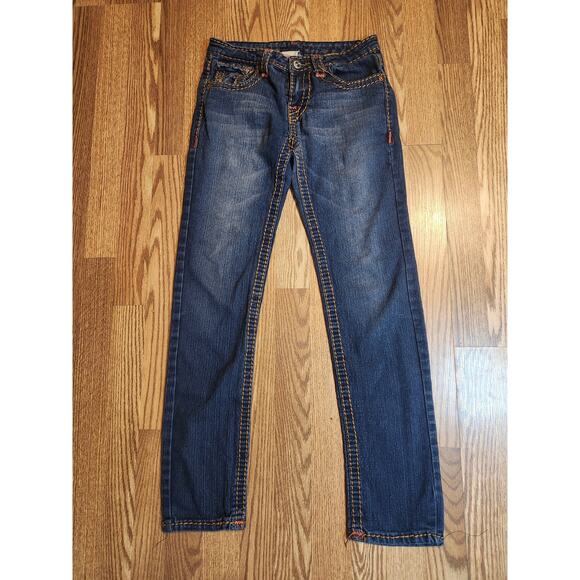 True Religion Joey Super T Orange Stitch Jeans - Picture 1 of 5